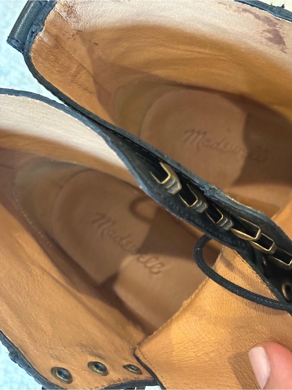 Madewell Black Leather Combat Boots - Picture 6 of 8